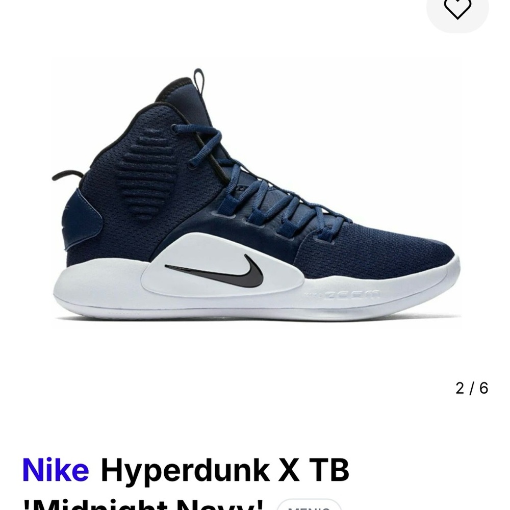 Nike Hyperdunk X TB Navy and White Shoes